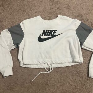 White Nike crop sweatshirt